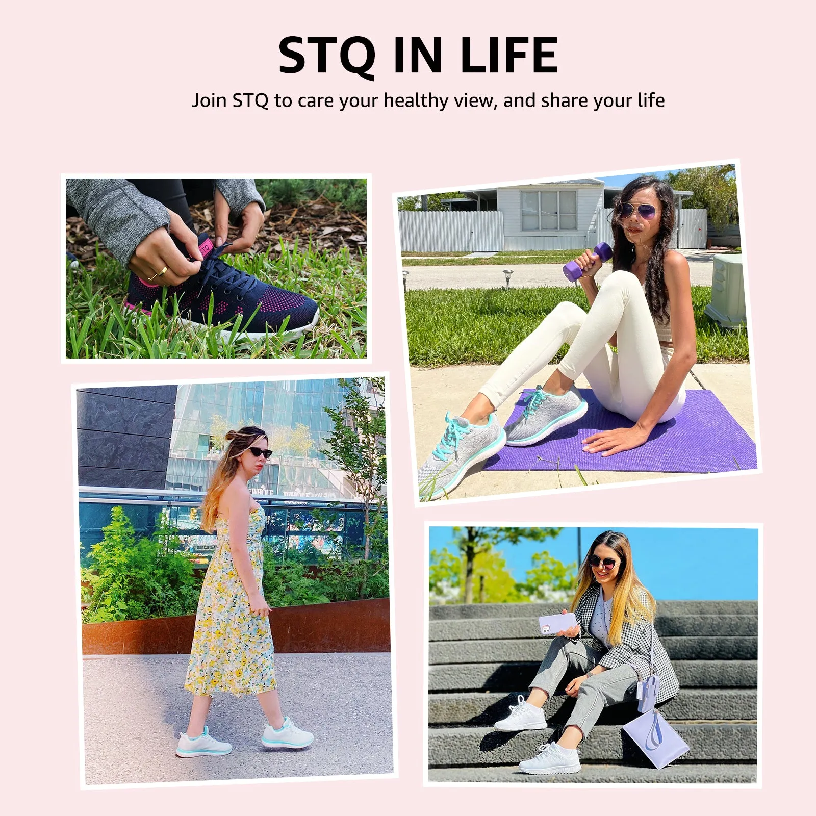 STQ Tennis Shoes Womens Lightweight Comfortable Walking Shoes Athletic Fashion Workout Gym Cross Training Sneakers