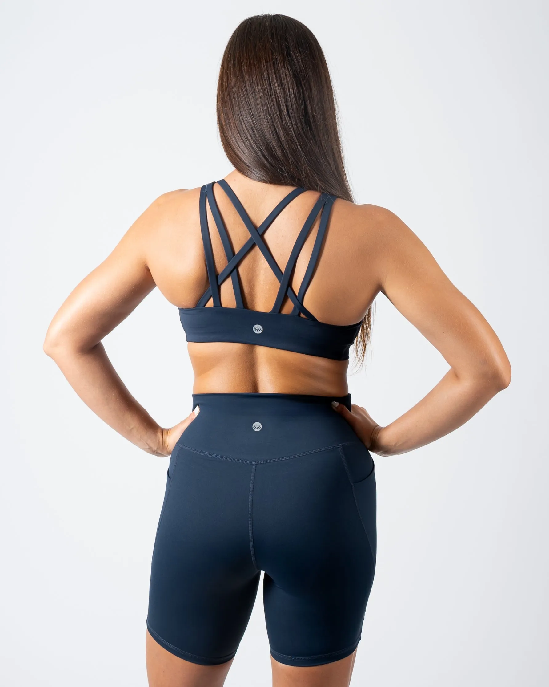 Strappy Sports Bra - Navy