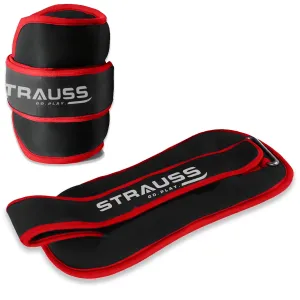 Strauss Ankle Weights for Exercise & Fitness|Adjustable Round Belt Design |Leg Weights for Strength Training, Walking Running, Jogging,Exercise & Gym Workout| Comfortable & Durable | (0.5 Kg Red Pair)