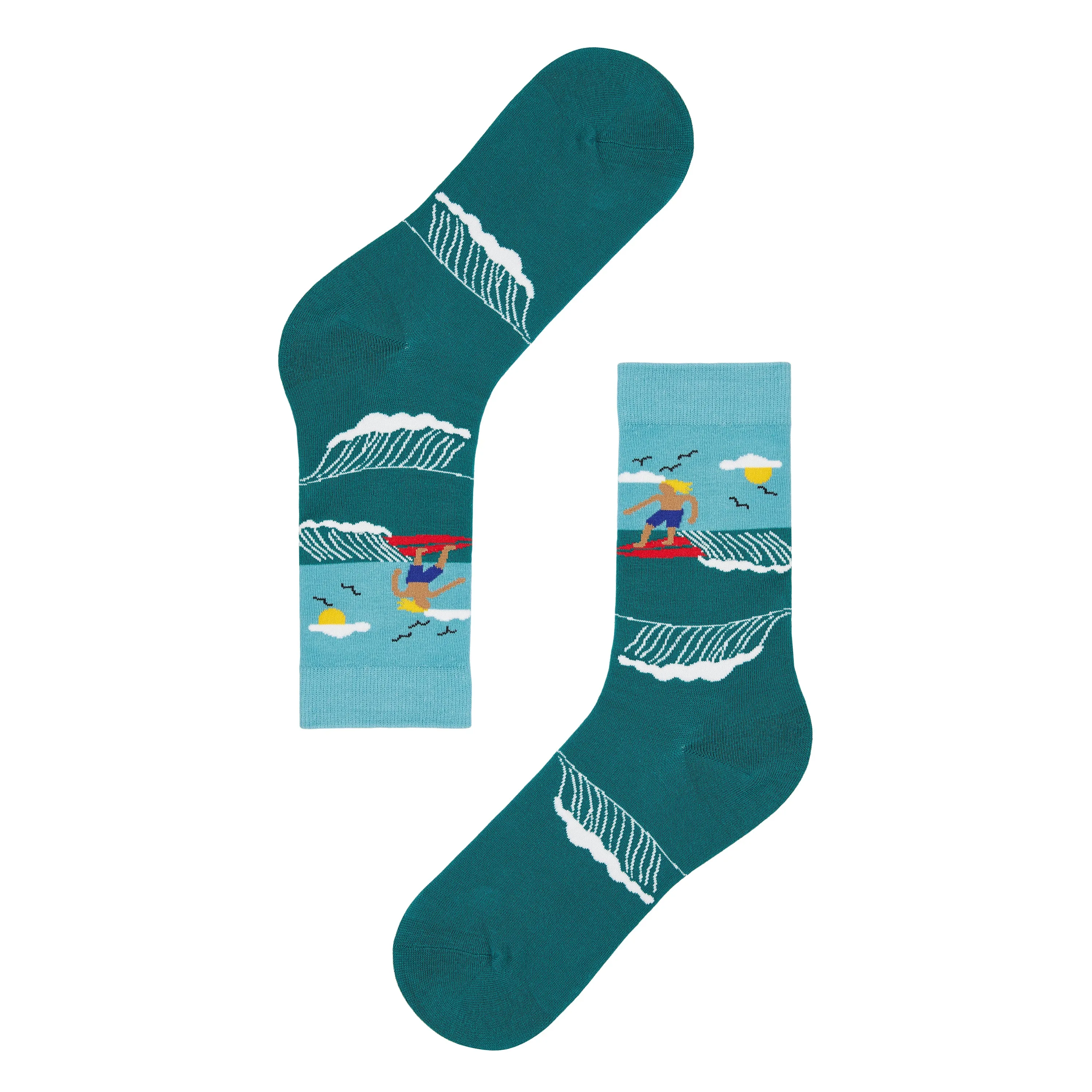 Surfin' USA Printed Crew Length Socks