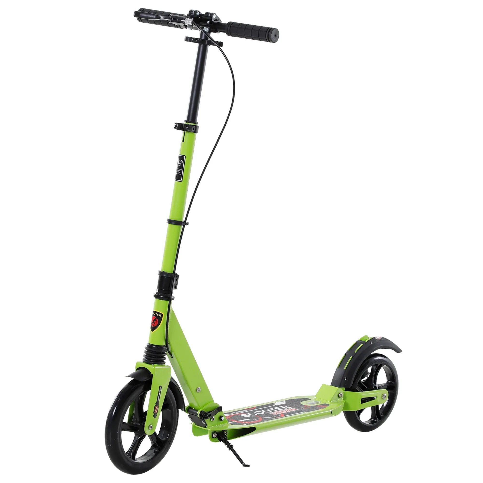 Teens Adult Kick Scooter Fold Adjust 14  w/ Dual Brake System Green