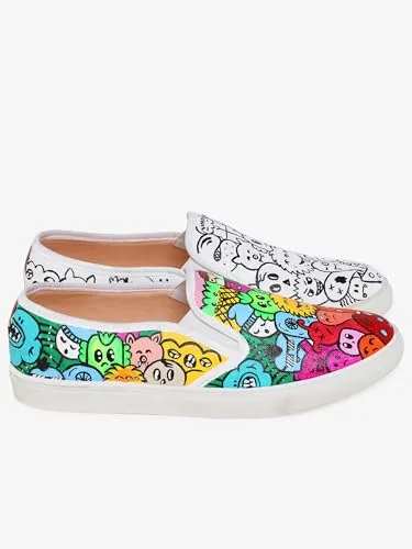 THE QUIRKY NAARI Color Me Up Slipons - Show Off Your Unique Flair | Multicolor | 7 UK