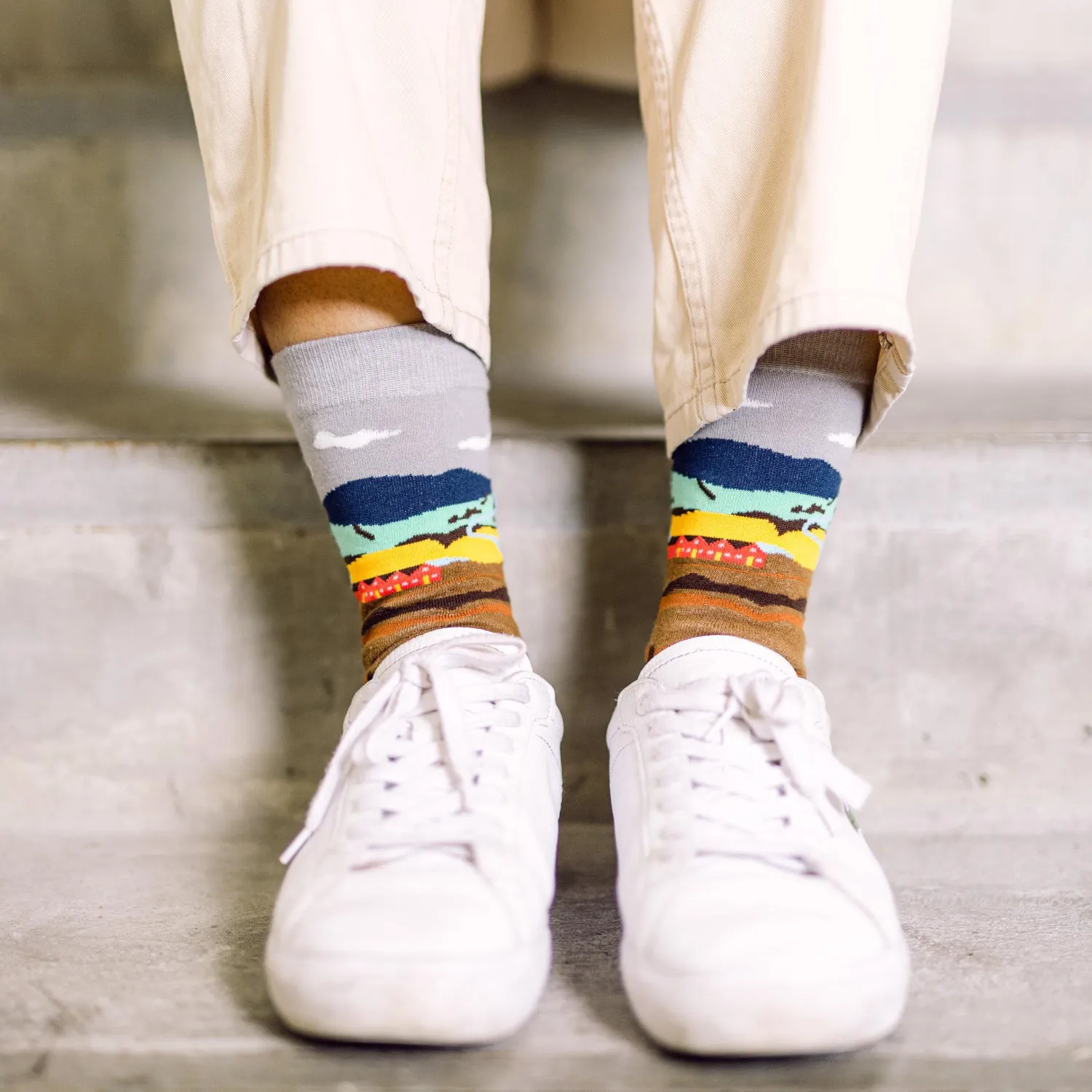 The Simple Life Printed Crew Length Socks