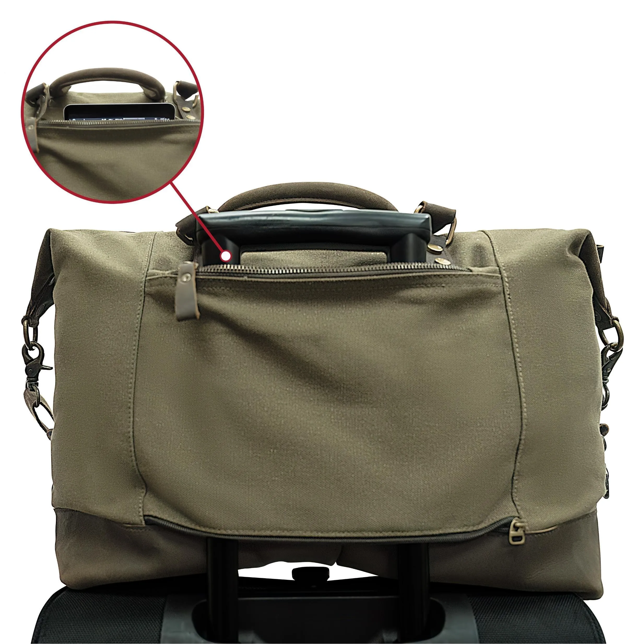 Vintage Carry-On Travel Bag - Olive Drab