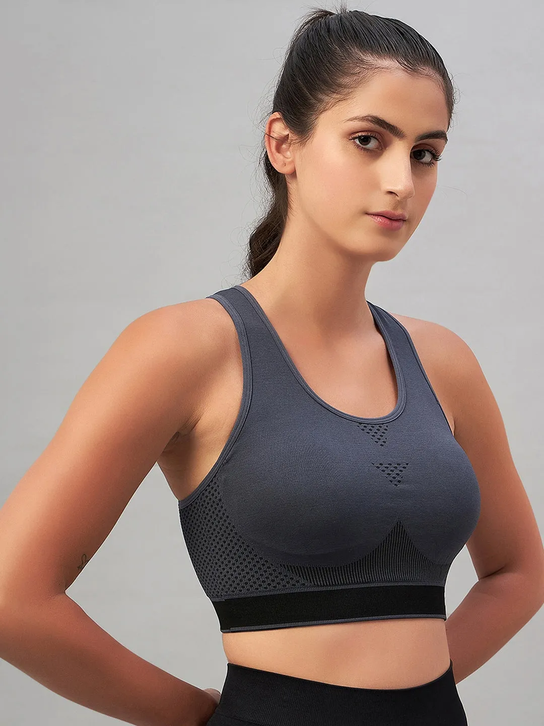 Women Brown Sports Bra - Plum Truffle