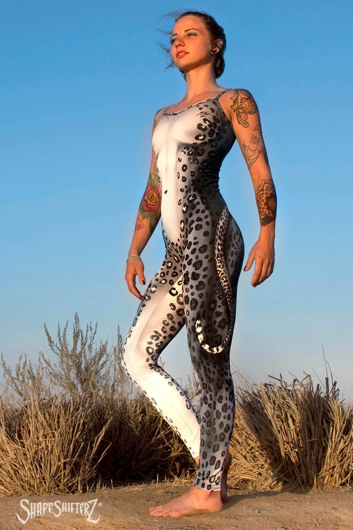 Women's 'BLUE LEOPARD' Unitard - sportswear/costume