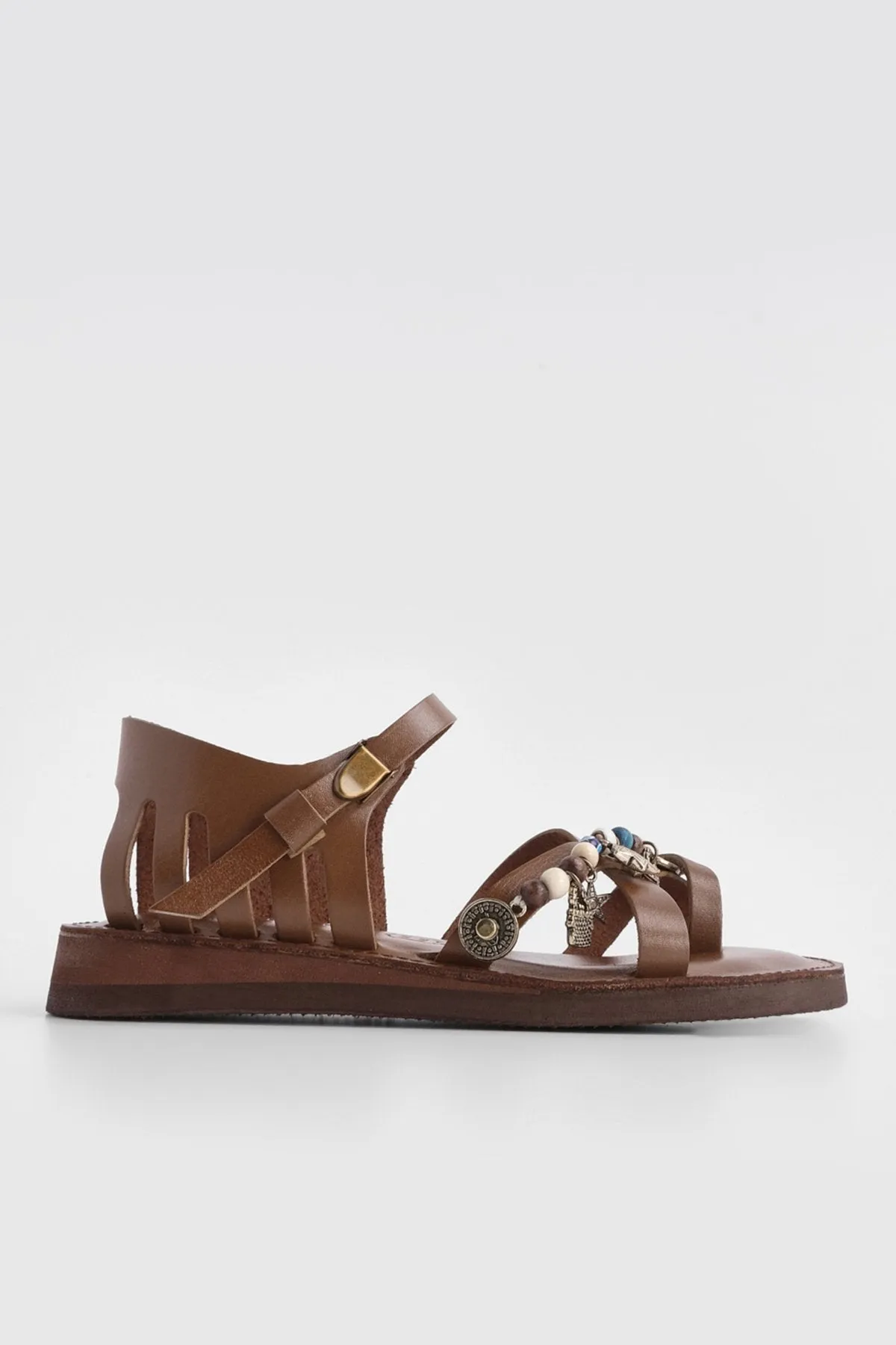 Women's Genuine Leather Eva Sole Daily Sandals Kitaz - Tan