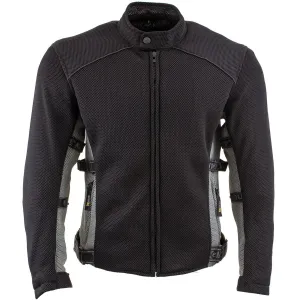 Xelement CF505 Black Advanced Tri-Tex Mesh Motorcycle Jacket For Men with X Armor Protection - Premium Lightweight Breathable Textile Biker Coat